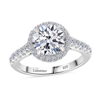 LUXURIANT SGL zertifizierter SI-GH Labor Diamant Ring, 925 Silber rhodiniert - 3 ct.