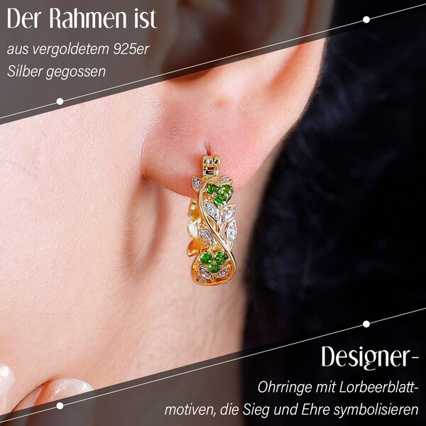 ALLORO AA Natürliche Chromdiopsid-Ohrringe - 0,47 ct. image number 3