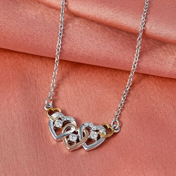 LUXURIANT SI-GH Labor Diamant 45cm dreifarbige Halskette - 0,25 ct.