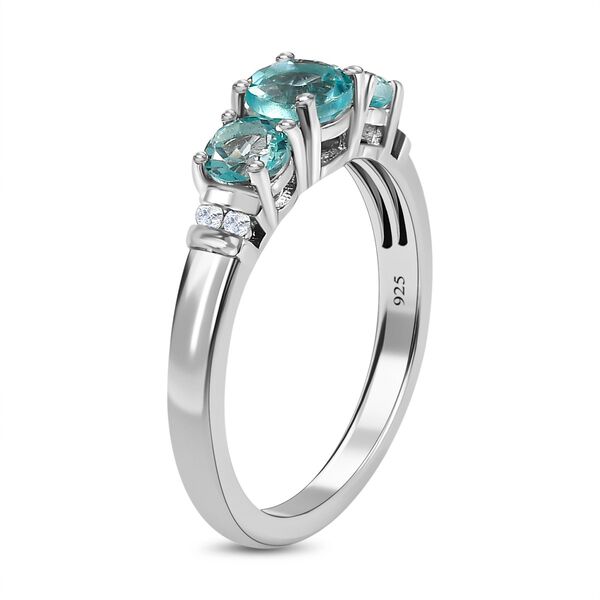 Paraiba-Apatit Ring, 925 Silber platiniert, (Gr&ouml;&szlig;e 20.00), ca. 1.24 ct image number 5