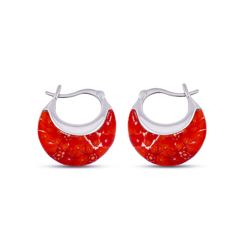 Blaue Murano-Stil Glas Huggie-Ohrringe