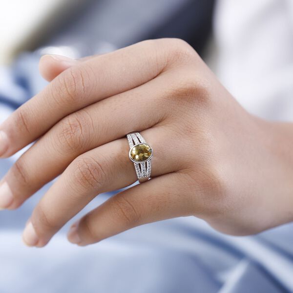 AAA Premium brasilianischer Heliodor und Zirkon-Ring - 2,04 ct. image number 2