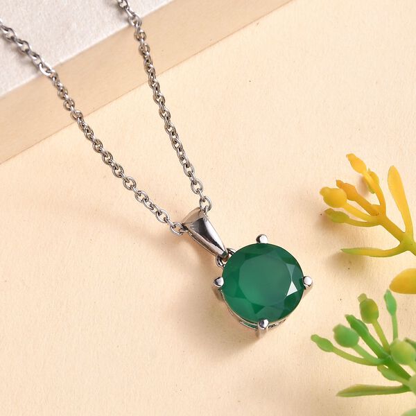 Verde Onyx Anh&auml;nger mit 50cm Kette - 5 ct. image number 1