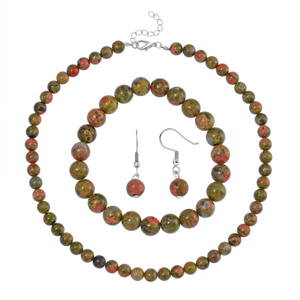 3er-Set - Unakite Schmuckset - 335 ct. image number 0
