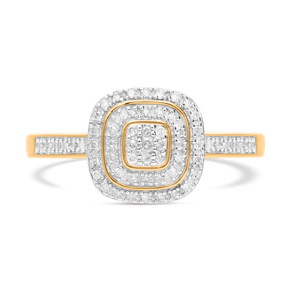 Weißer Diamant Ring, 925 Silber Gelbgold Vermeil, (Größe 20.00) ca. 0.25 ct image number 0