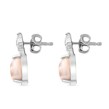 Djoy AA Natrolith, Wei&szlig;er Zirkon Ohrringe 925 Silber rhodiniert ca. 2.30 ct