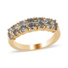 Alexandrit und Zirkon Half Band Ring 925 Silber Gelbgold Vermeil image number 3