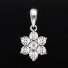 Floraler Diamant-Solitär-Anhänger in Silber image number 2