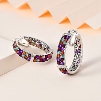 Blauer Apatit, Hessonit Granat Ohrringe Reines Messing ca. 14,00 ct.