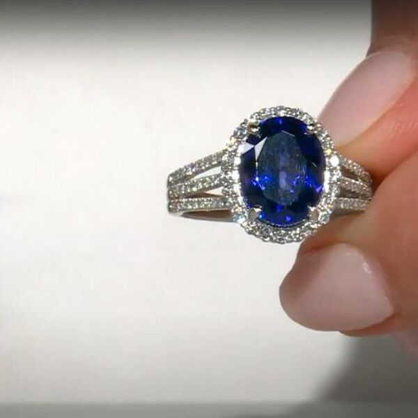 RHAPSODY zertifiziert und gepr&uuml;ft AAAA Tansanit und VS-EF Diamant Ring in 950 Platin - 4,75 ct. image number 4