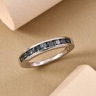 AA Montana Pfau Saphir-Half-Eternity-Ring, 925 Silber platiniert, 0,89 ct. image number 1