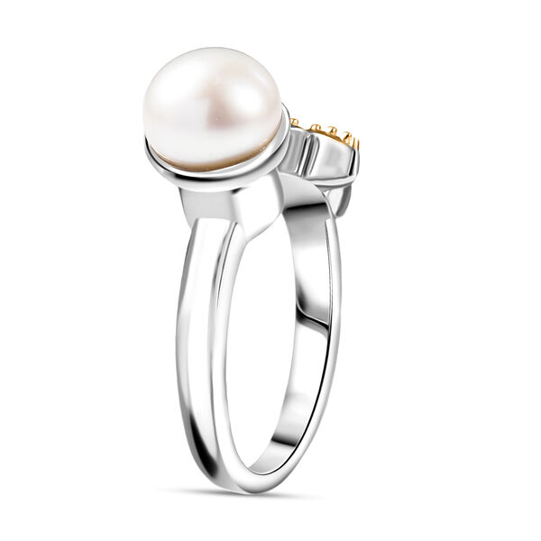 EVER TRUE S&uuml;&szlig;wasser Perle (7.5-8 mm) Ring Nickelfreies Messing Zweifarbige Beschichtung (Gr&ouml;&szlig;e 17.00) image number 5