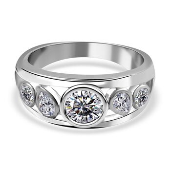 Lustro Stella - wei&szlig;er Zirkonia Ring, 925 Silber platiniert, (Gr&ouml;&szlig;e 16.00) ca. 1.96 ct