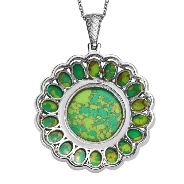 Gr&uuml;ner T&uuml;rkis Anh&auml;nger mit 50cm Kette - 32,83 ct. image number 5