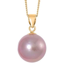 11-13mm lila Edison Perle Anhänger mit 45cm Kette