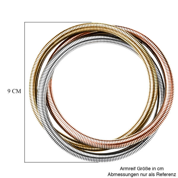 316L Edelstahl Tricolor Armband, Flexibles (21.50 - 23 cm), ca. 26,00g image number 4
