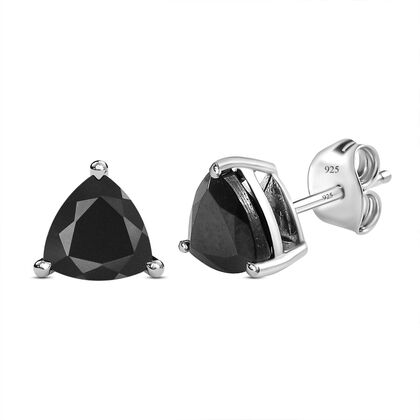 Elite Shungit Ohrringe, 925 Silber platiniert, ca. 1.53 ct