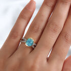 Pfau Triplett Quarz und Zirkon-Ring, 925 Silber Gelbgold Vermeil  ca. 2,99 ct image number 2