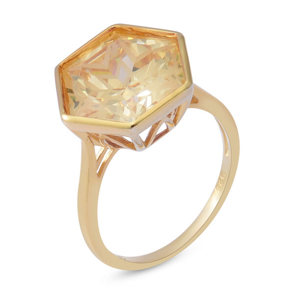 LUSTRO STELLA Gelber Zirkonia Ring 925 Silber vergoldet  ca. 11,99 ct image number 3