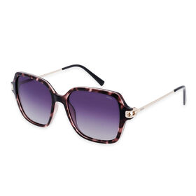 SOLE & LUCE - Transparente Poliriesende Sonnenbrille mit Farbverlauf in Braun-Lila