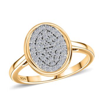 LUXURIANT DIAMOND - Lab Grown Diamant SI-GH SGL zertifiziert Ring 925 Silber Gelbgold Vermeil (Gr&ouml;&szlig;e 19.00) ca. 0.50 ct