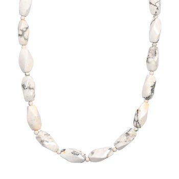 Wei&szlig;er Howlit Halskette ca. 50 cm Nickelfreies Messing platiniert ca. 180.00 ct