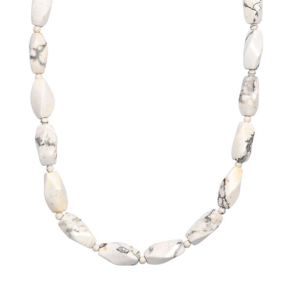 Wei&szlig;er Howlit Halskette ca. 50 cm Nickelfreies Messing platiniert ca. 180.00 ct