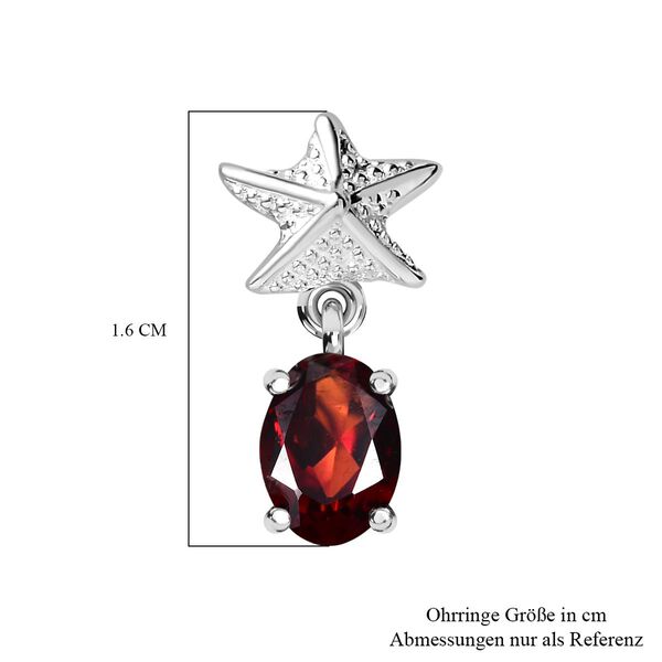 Rote Granat-Ohrringe - 1,99 ct. image number 6
