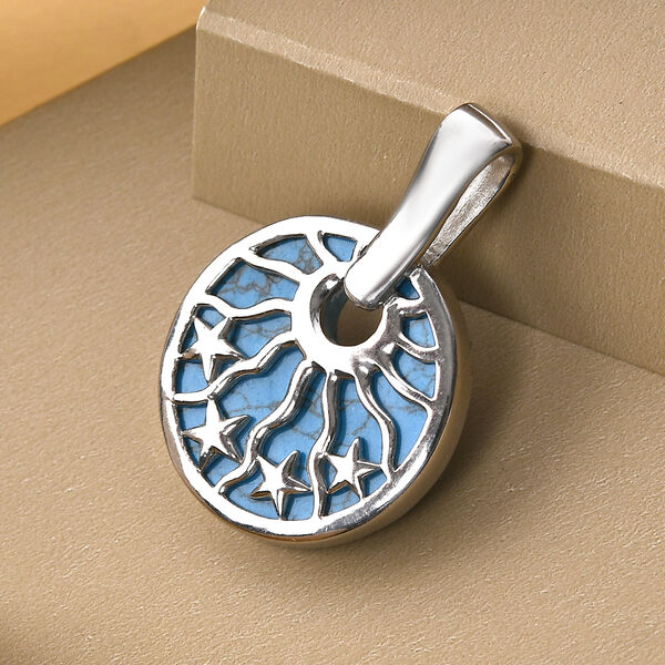 Blauer Howlit Anhänger, reines Messing ca. 9.83 ct image number 3