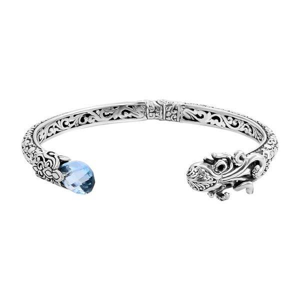 Royal Bali - Himmelblauer Topas Armreif, ca. 19 cm, 925 Silber ca. 7.00 ct