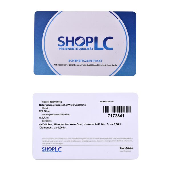 Nat&uuml;rlicher, &auml;thiopischer Welo Opal Ring, 925 Silber Gelbgold Vermeil (Gr&ouml;&szlig;e 17.00) ca. 3.72 ct image number 8