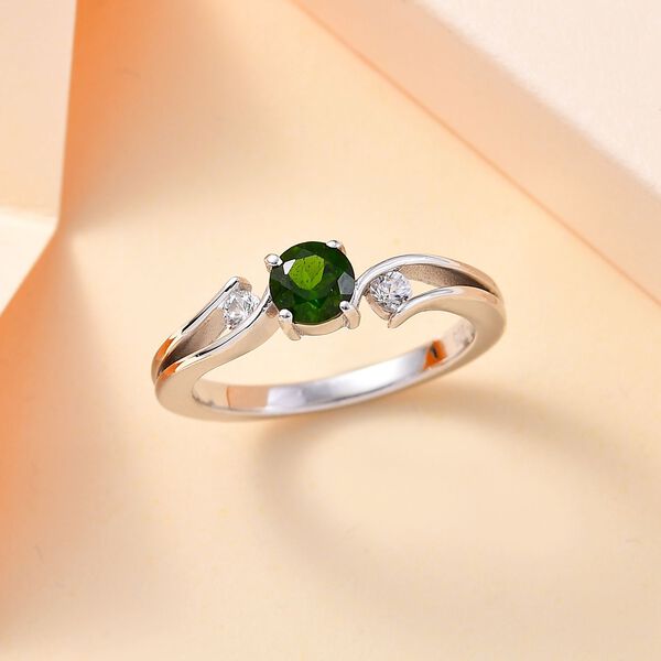 Nat&uuml;rlicher Chromdiopsid und Zirkon-Ring - 0,69 ct. image number 2