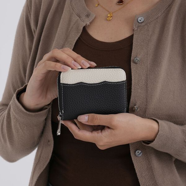 Echtleder-Geldb&ouml;rse, RFID-Schutz, 11,5x8,5x2,5cm, Schwarz image number 3