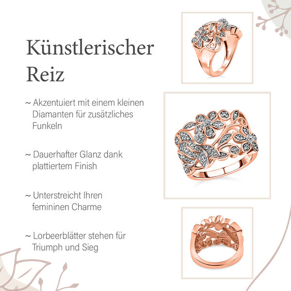 ALLORO von der Natur inspirierter, rosévergoldeter Silberring image number 10