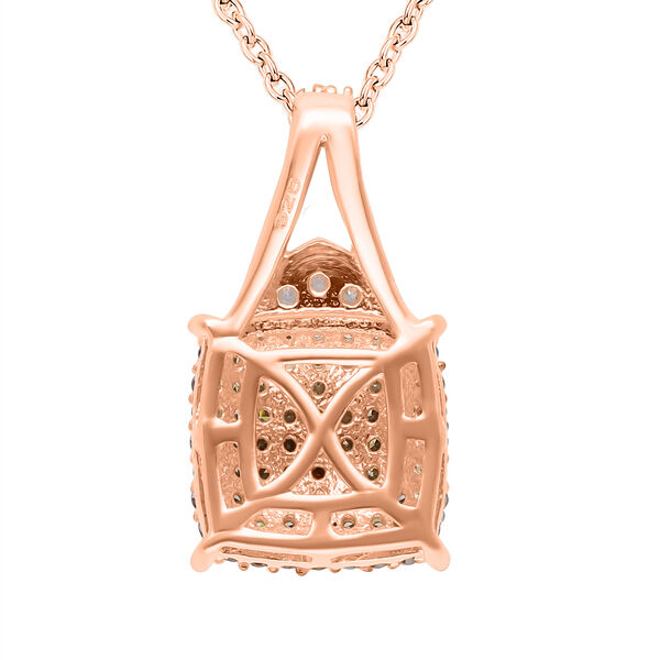 Champagner und wei&szlig;er Diamant Anh&auml;nger mit 45cm Kette - 0,50 ct. image number 5