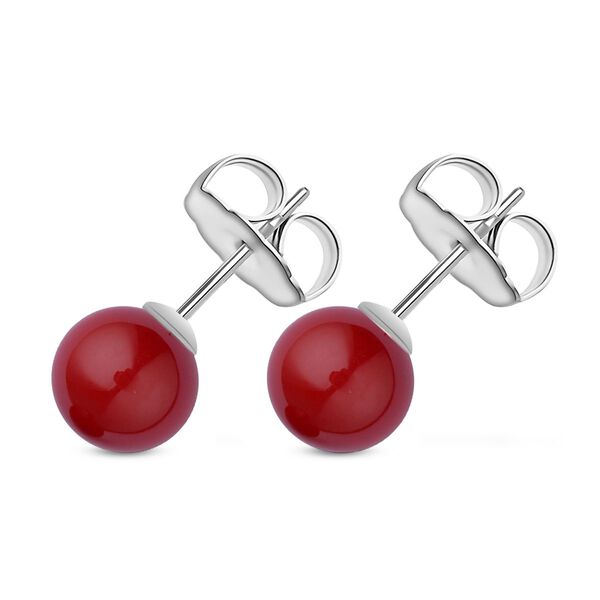 Rote Muschelkernperle und rotes Kristall-Schmuckset - 2,02 ct. image number 7