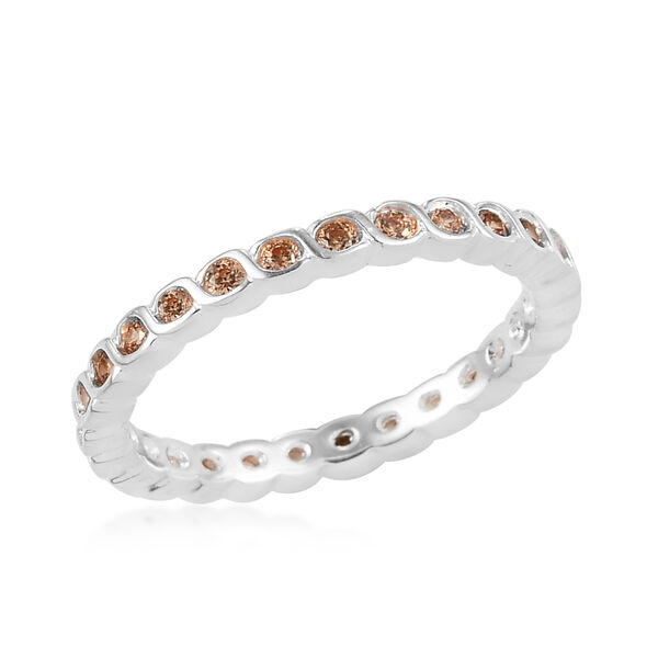 LUSTRO STELLA - Champagner Zirkonia-Ring, 925 Silber  ca. 0,80 ct image number 4