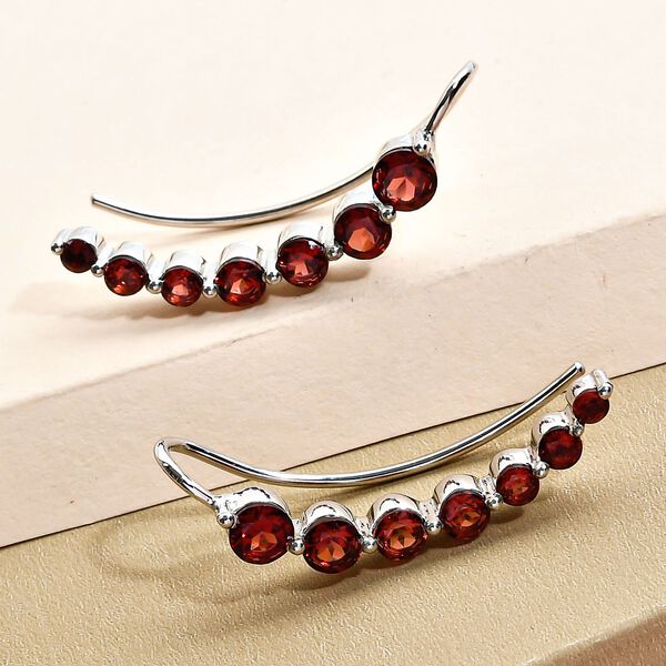 Rote Granat-Ohrringe, 925 Silber platiniert ca. 3.40 ct image number 2