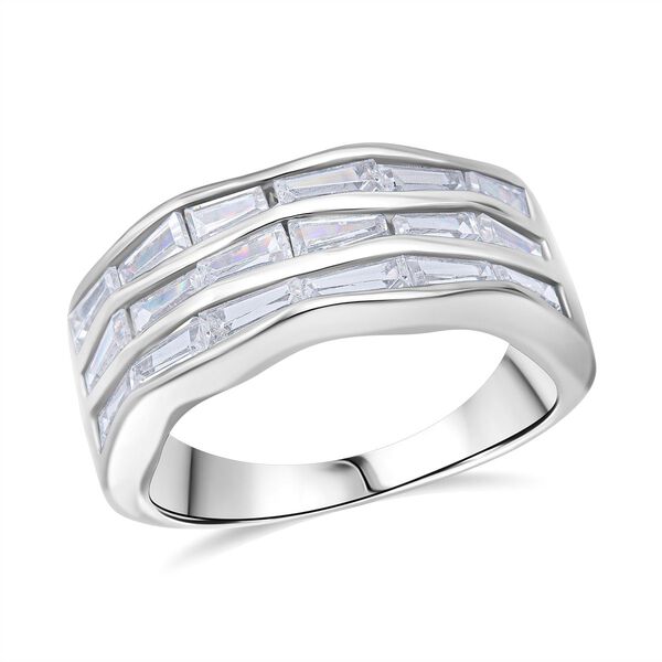 Lustro Stella Weißer Zirkonia Half Eternity Ring image number 3