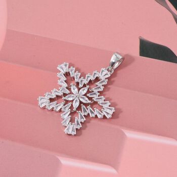 Lustro Stella Wei&szlig;er Zirkonia Stern Anh&auml;nger 925 Silber rhodiniert