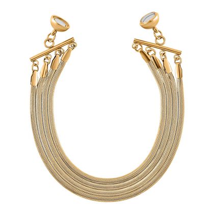 Mehrreihiges Armband, reiner Edelstahl, ca. 20 cm, goldfarben