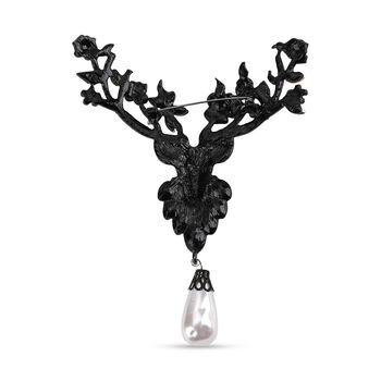 Kunststoff Perle, Mehrfarbiger Kristall Brosche  Schwarz