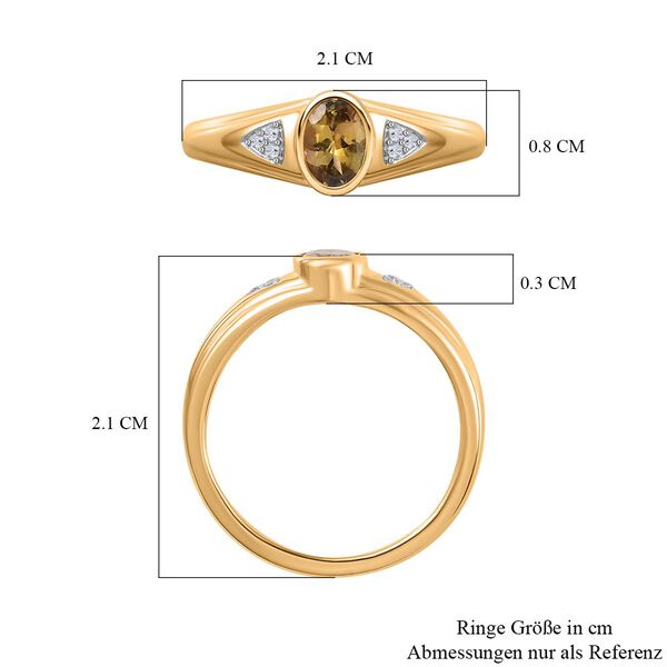 AA nat&uuml;rlicher goldener Tansanit und Zirkon-Ring - 0,49 ct. image number 7