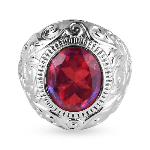 Vulkan-Triplett-Quarz Ring Edelstahl  ca. 4,65 ct image number 0