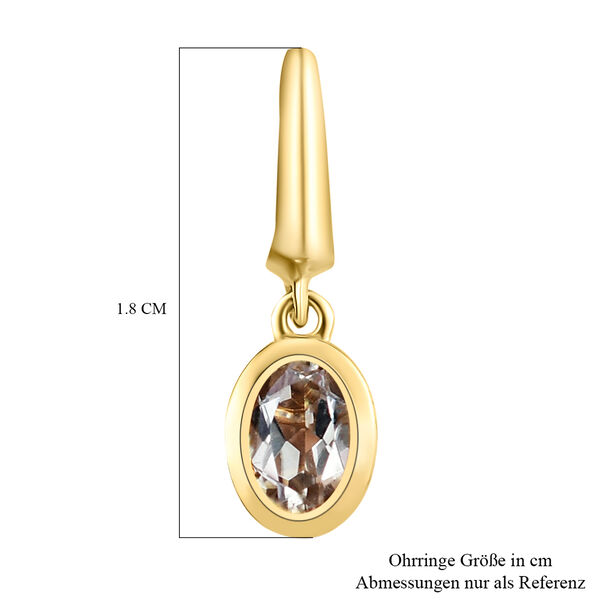 AAA Turkizit-Ohrringe in 925 Silber mit Gelbgold Vermeil image number 6