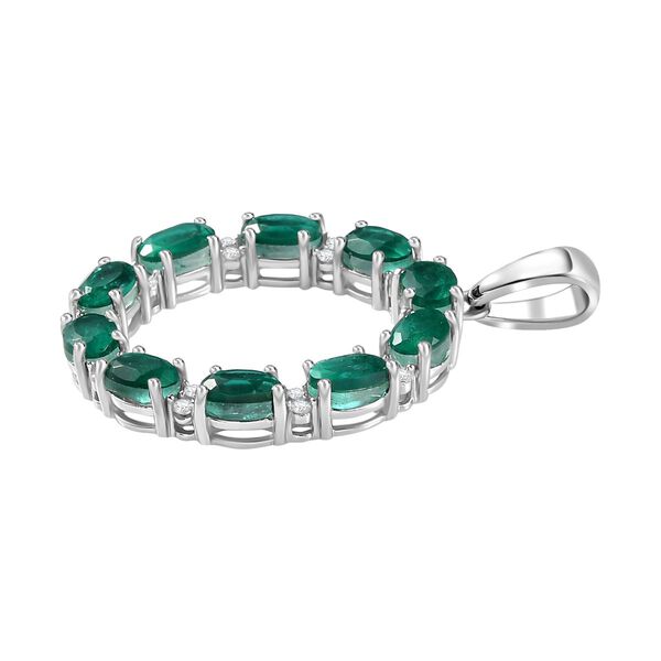 Smaragd Triplett Quarz und Zirkon Anh&auml;nger - 6,30 ct. image number 4