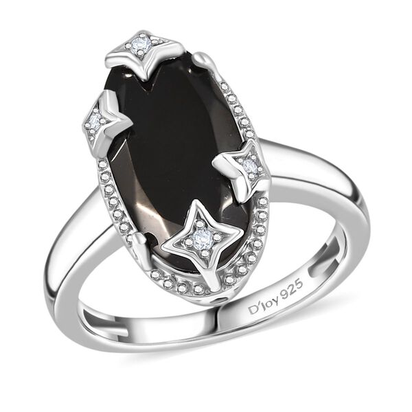 D'Joy Elite Shungit, Wei&szlig;er Zirkon Ring 925 Silber platiniert (Gr&ouml;&szlig;e 19.00) ca. 2,55 ct image number 3