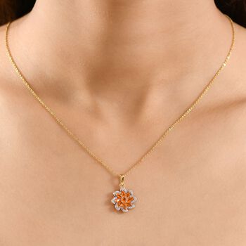 Feuer opal Anh&auml;nger 925 Silber vergoldet ca. 0.76 ct