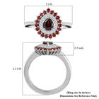 Anthill Granat und Zirkon Halo Ring 925 Silber platiniert  ca. 0,99 ct image number 8