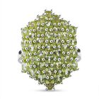 AA Natürlicher Peridot Ring, 925 Silber rhodiniert (Größe 17.00) ca. 6.62 ct